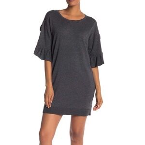 Max Studio ruffled 3/4 sleeve sweater dress